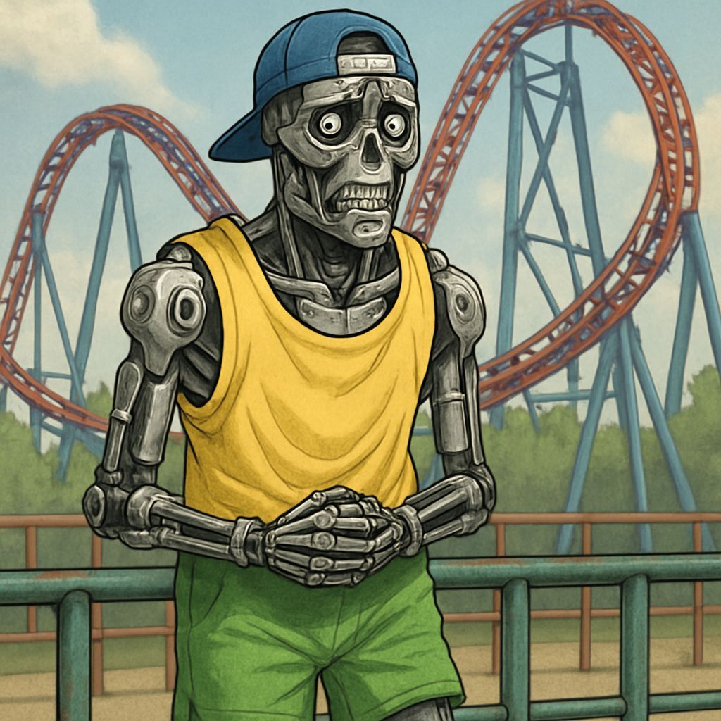 T-1000 Endoskeleton Rides a Rollercoaster