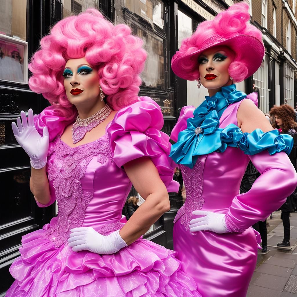 Extravagant Drag Queen in a Satin Wonderland