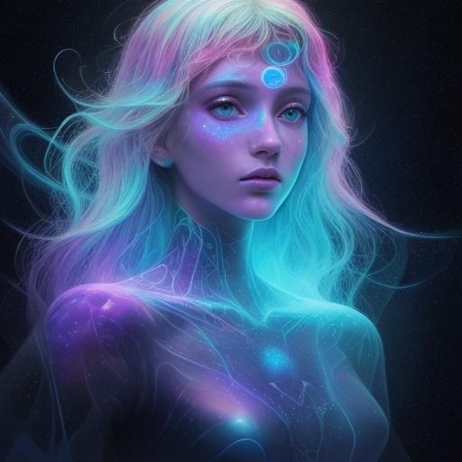 Visionary Holographic Cosmic Astral Illustration