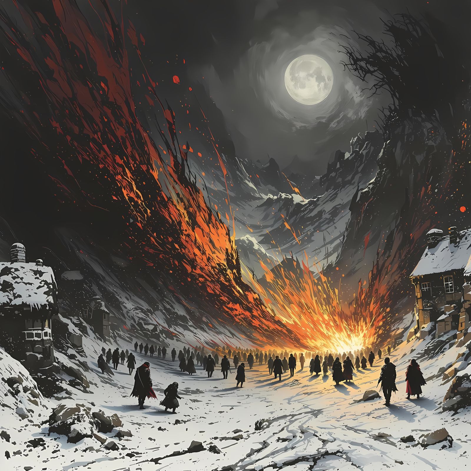 Dark Renaissance Apocalypse Landscape in Baroque Style