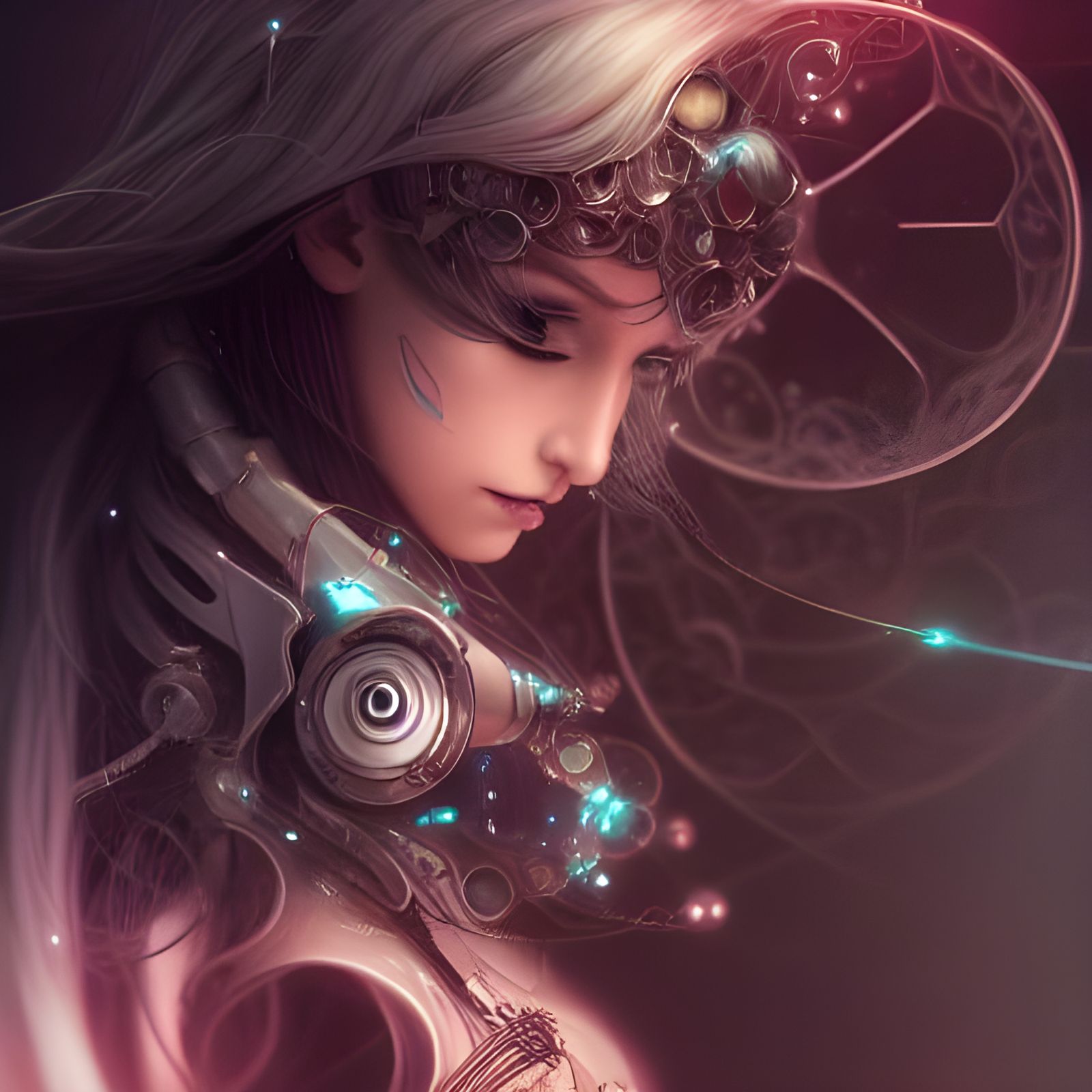 Elven Space Goddess in Anime Style