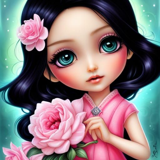 Beautiful Korean Woman in Pink Dress