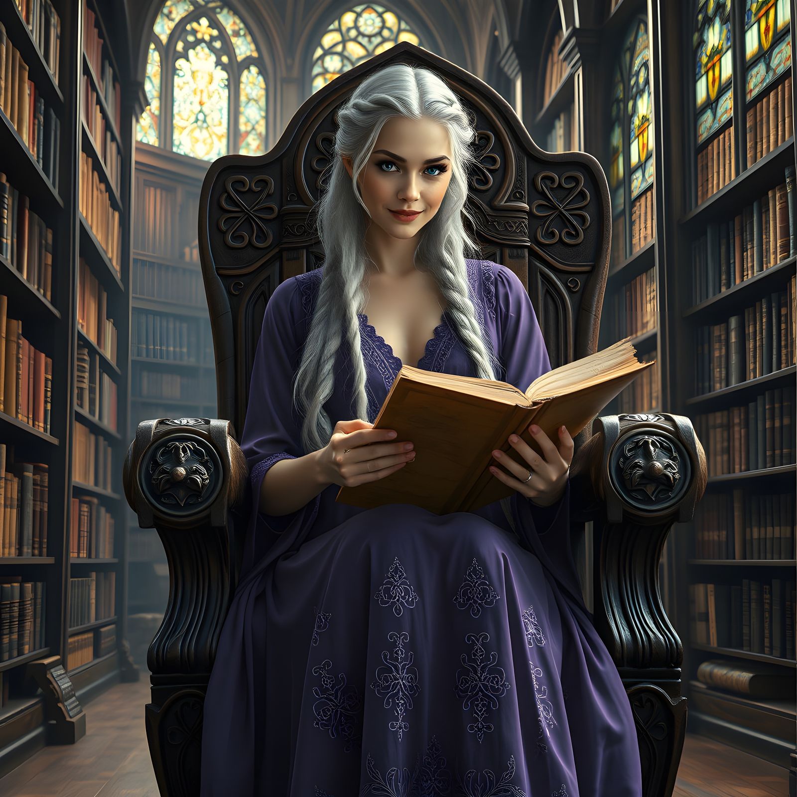 Snötra, Norse Goddess of Wisdom in Library