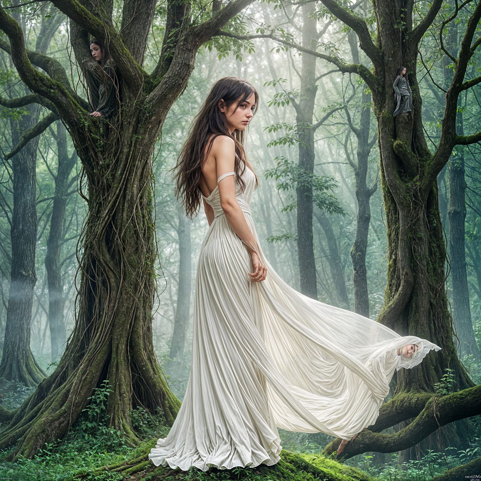 Enchanted Forest Goddess in Soft Dreamlike Style