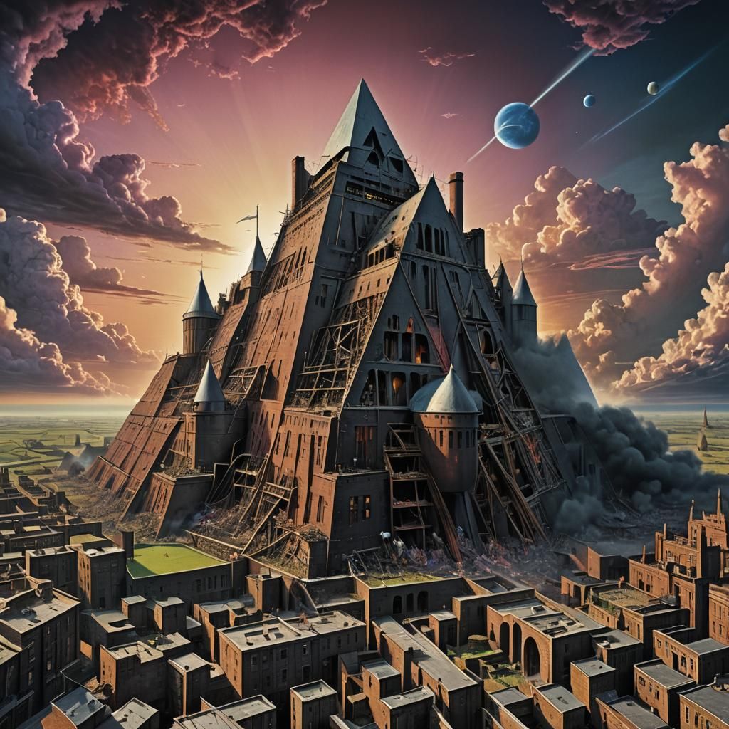 Pink Floyd Album Cover in Digital Matte Painting Style