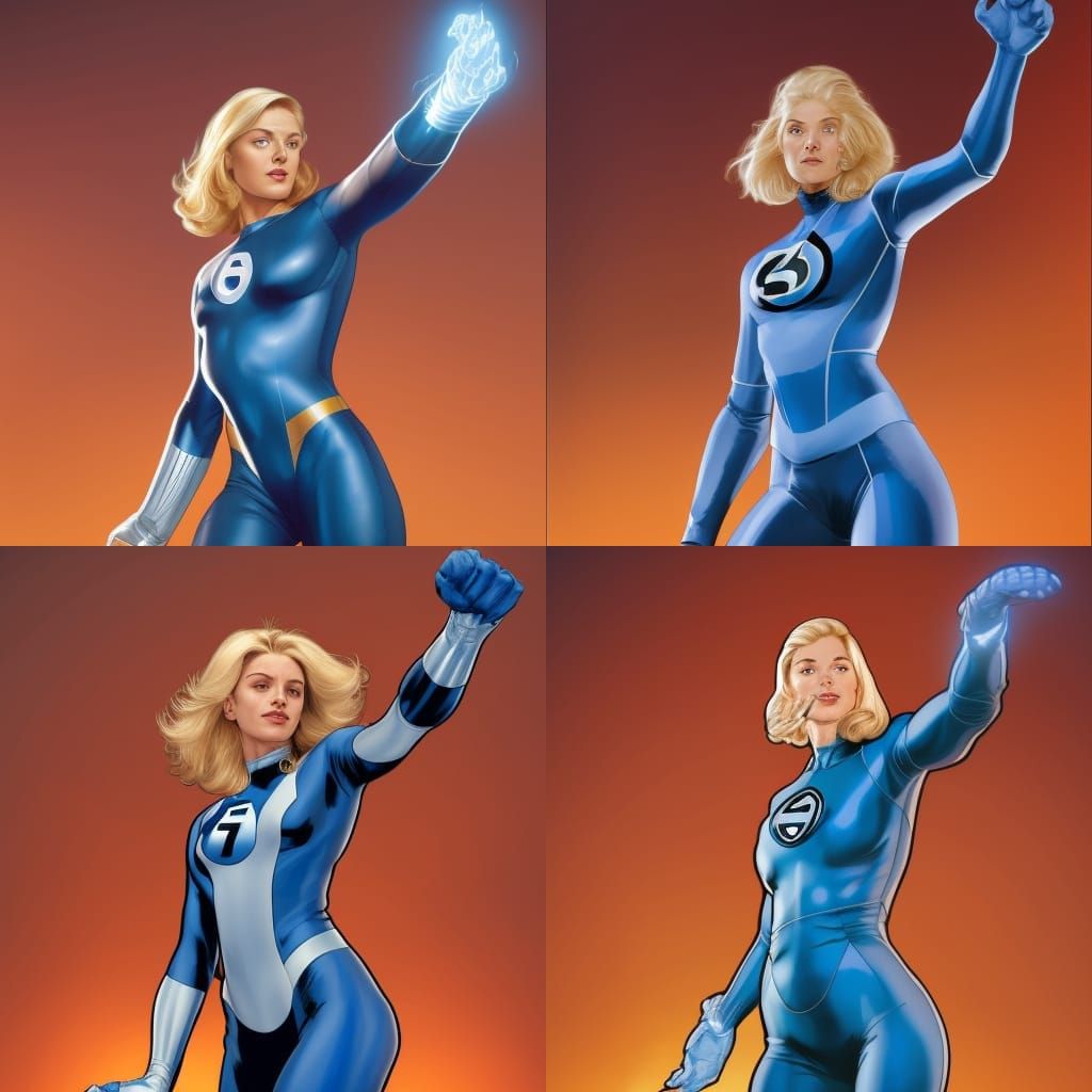 Sue Storm Portrait in Comic Book Style