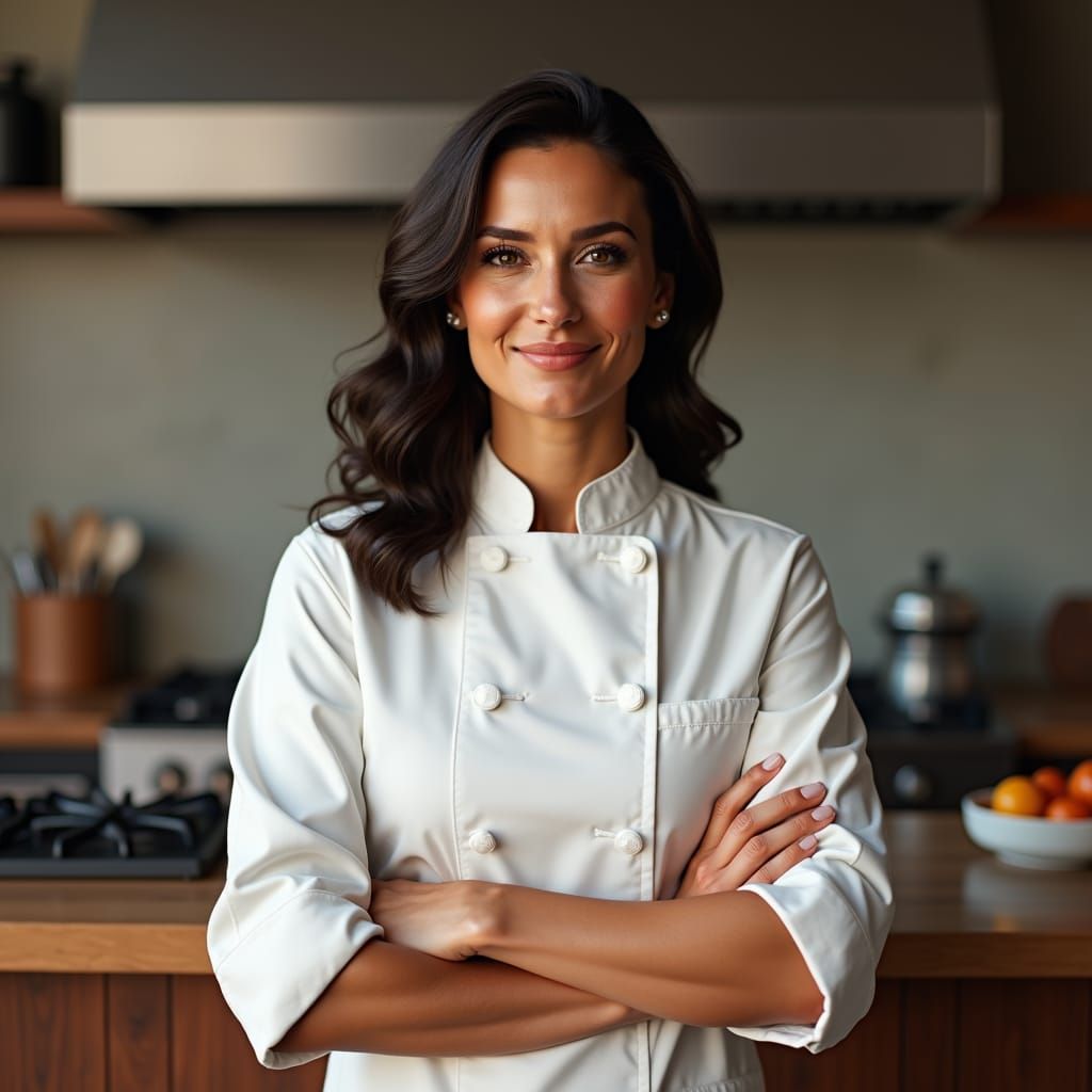 Friendly Chef in Modern Kitchen, Digital Art