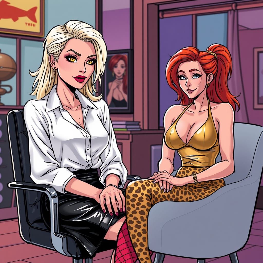 Sultry Mature Woman in Anime-Inspired Setting with Confident...