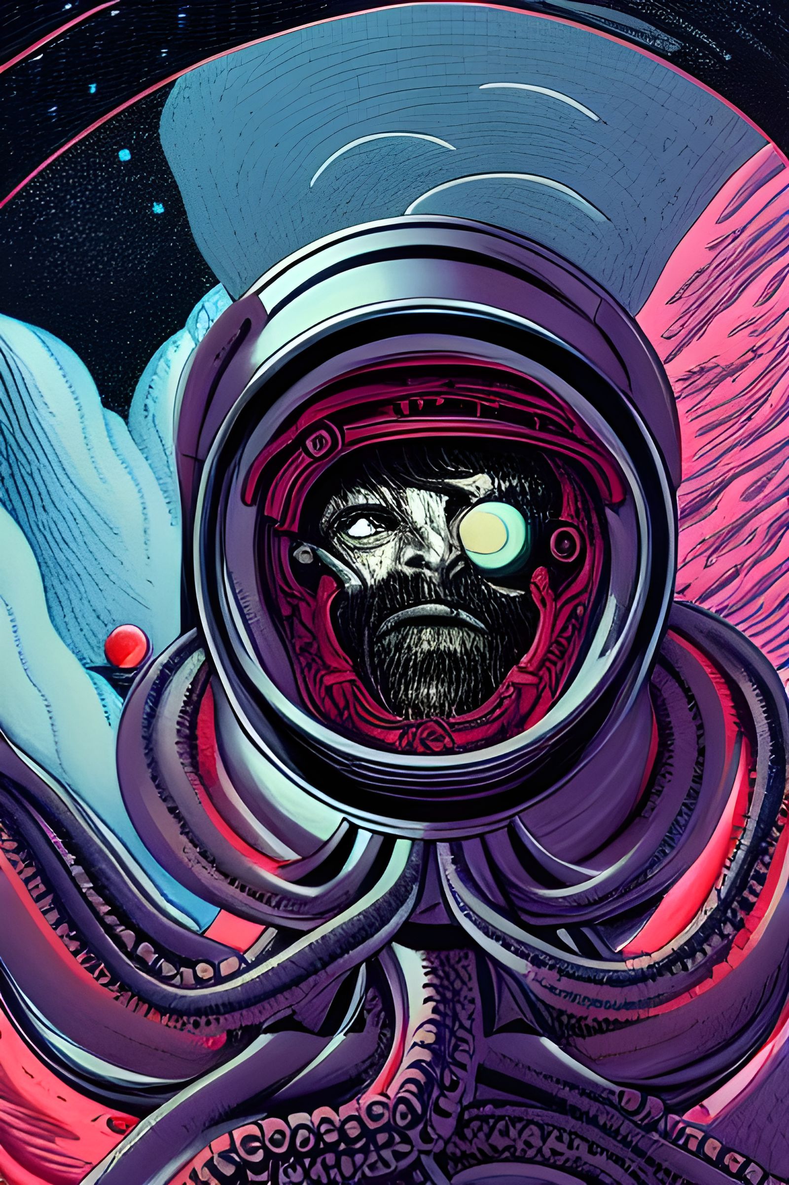 Space Pirate Portrait in Romanticism Style