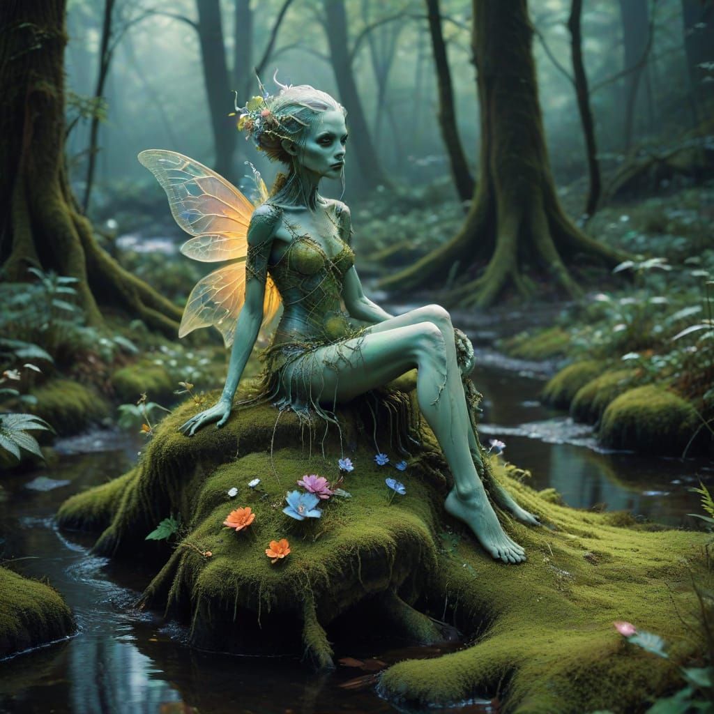 Enchanted Fairy Realm in Eerie, Vibrant Beauty