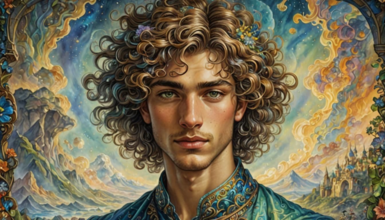 Baroque Portrait of Young Man in Visionary Style