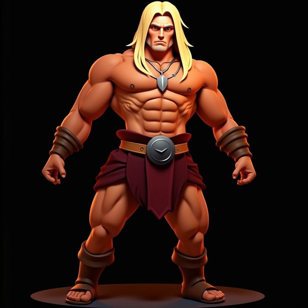 Barbarian Warrior in Cartoon Style
