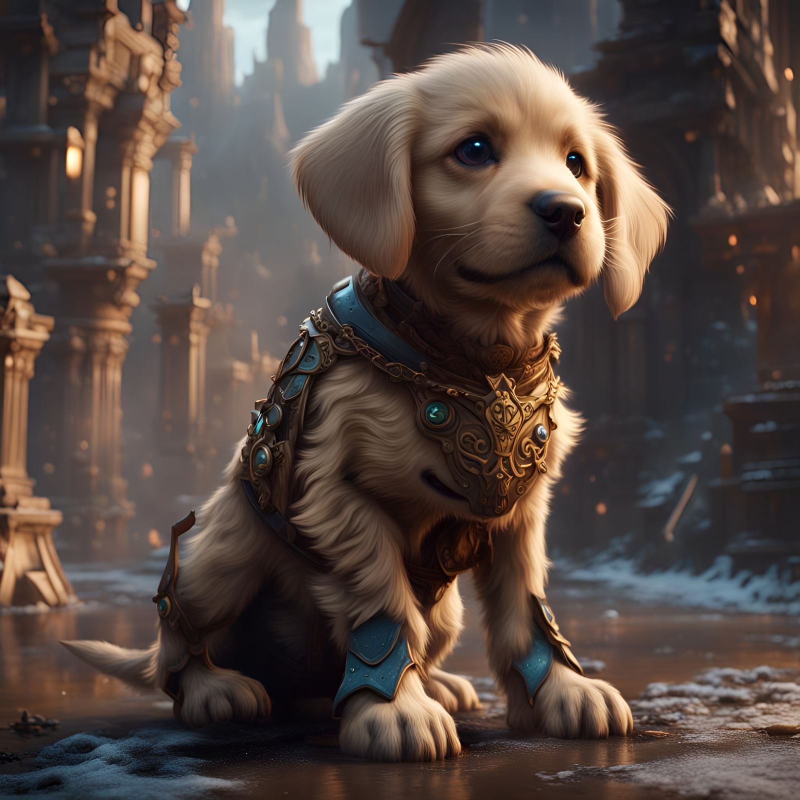 Fantastical Puppy Concept Art in Deep Color