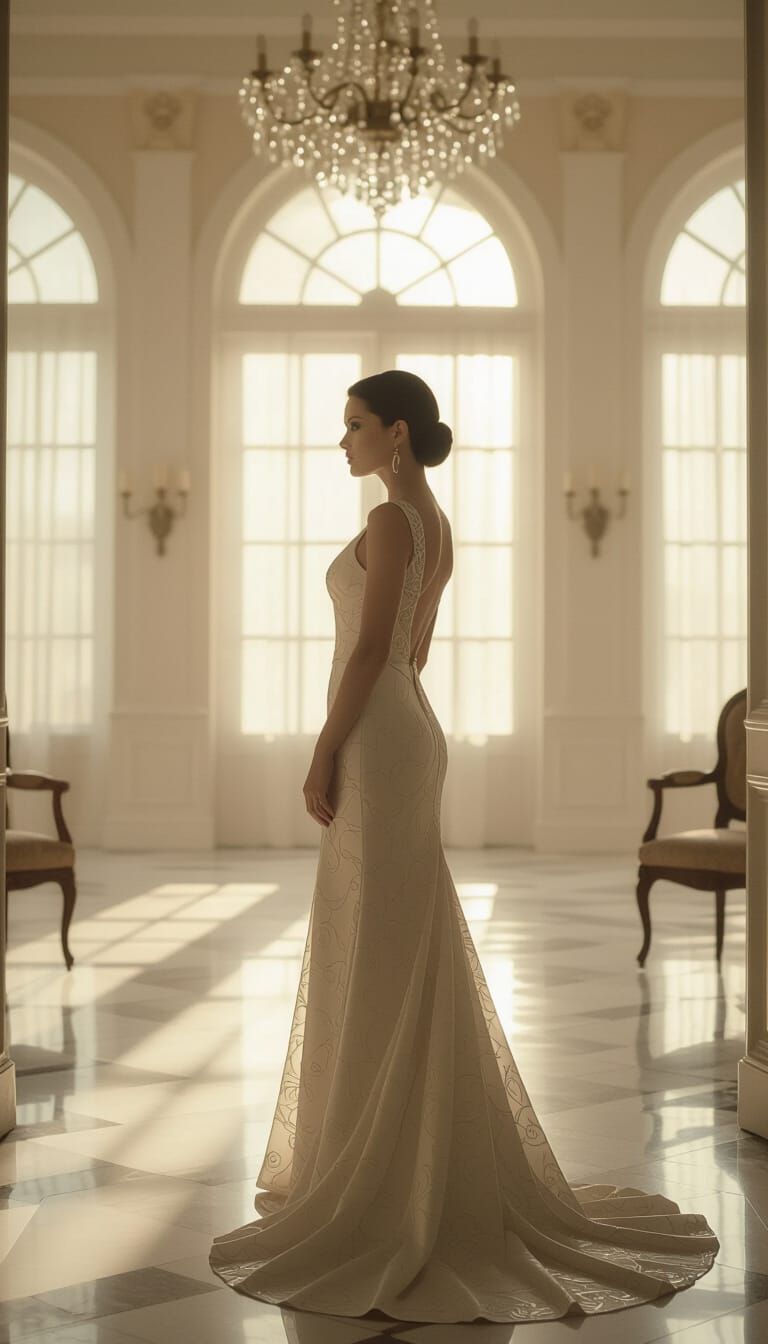 Elegant Woman in Room, Cinematic Film Still