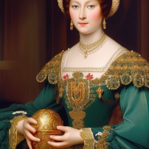 Russian Princess with Faberge Egg Portrait