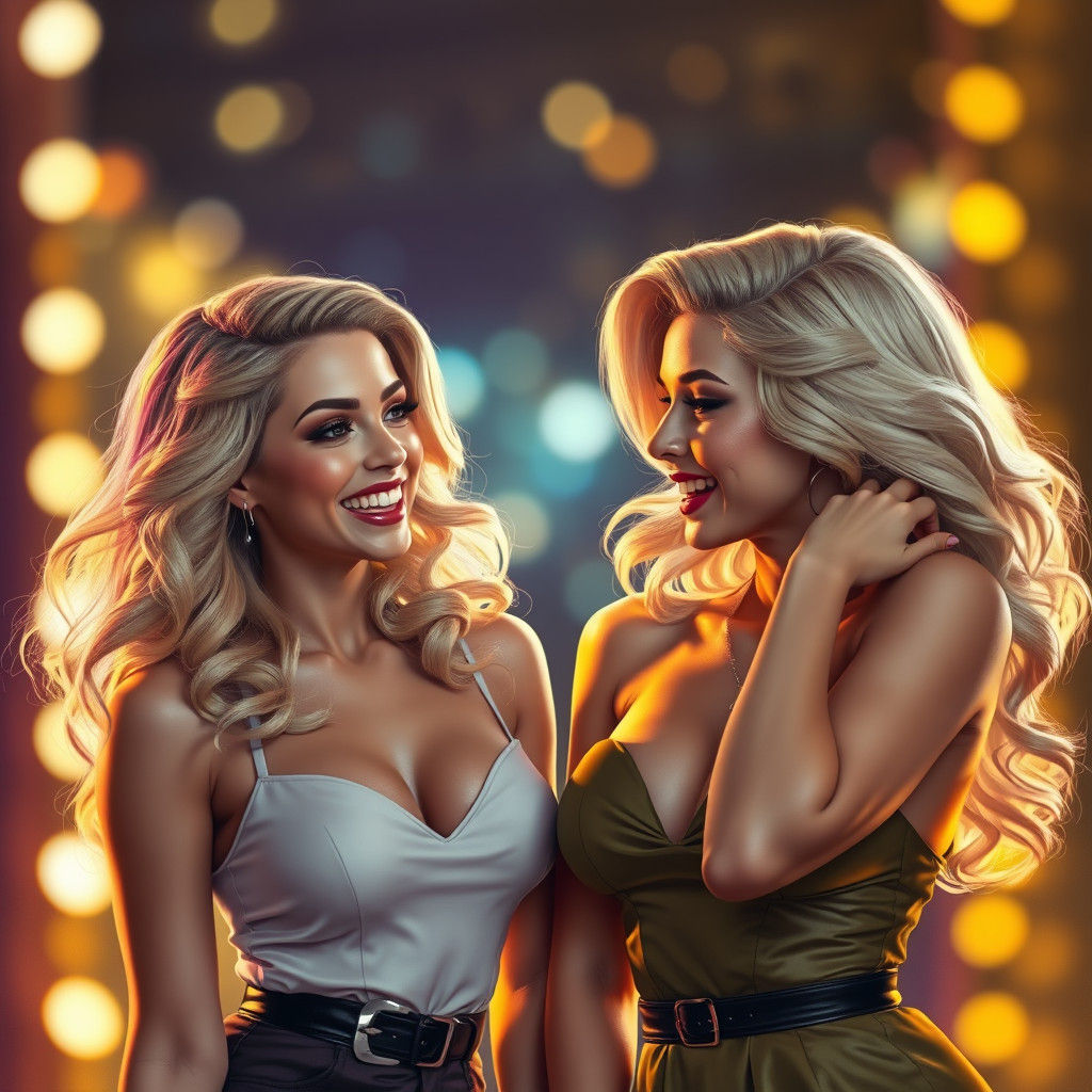 Glamorous Pinup Models in Painterly Dark Fantasy Style