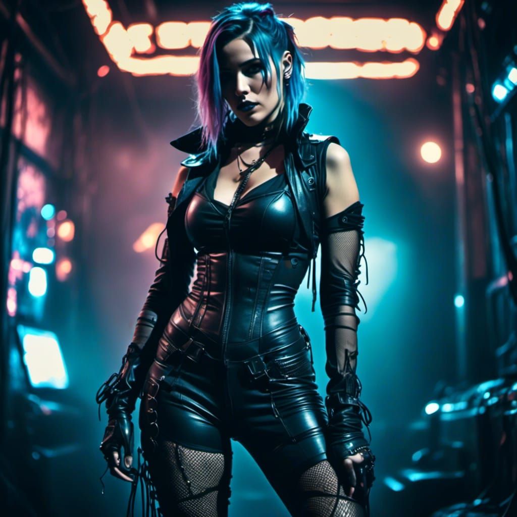 Leatherpunk Style Futuristic Figure