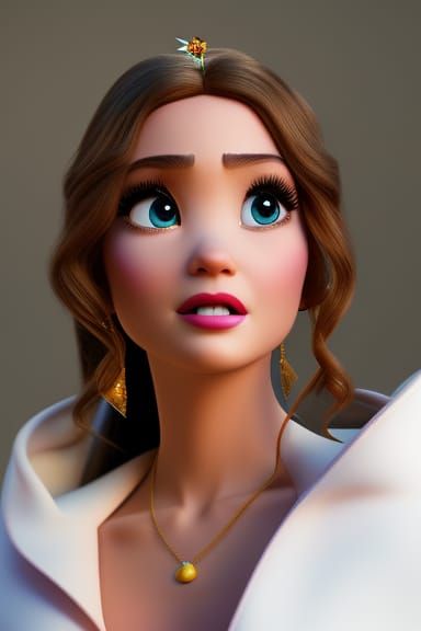 Radiant Disney Princess in Pixar Style
