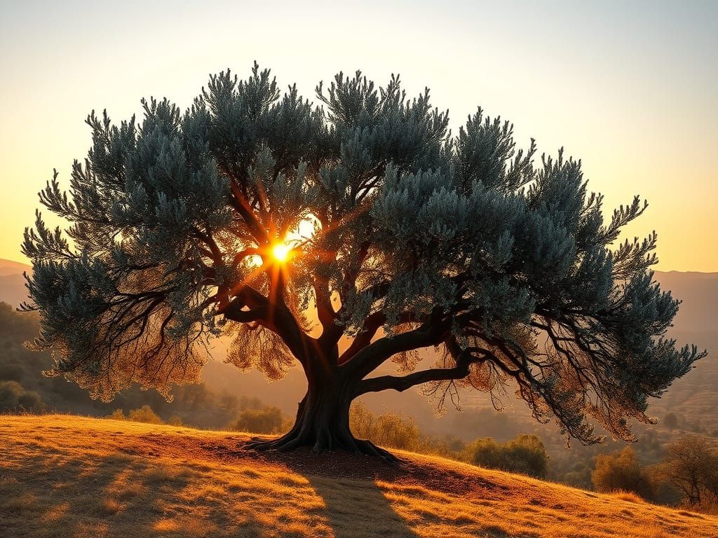 Majestic Olive Tree in Morning Light