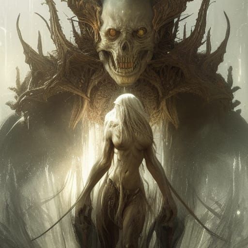 Hyper-Realistic Shark Creature in Dark Fantasy Art