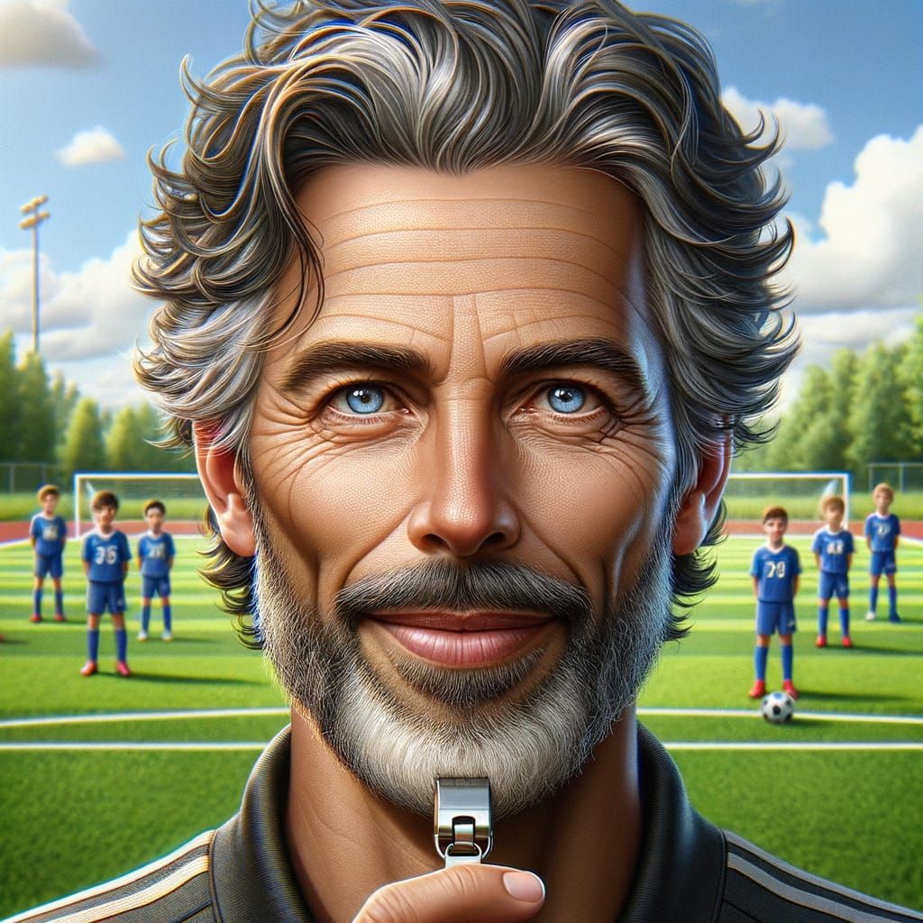 a coach with a silver whistle
