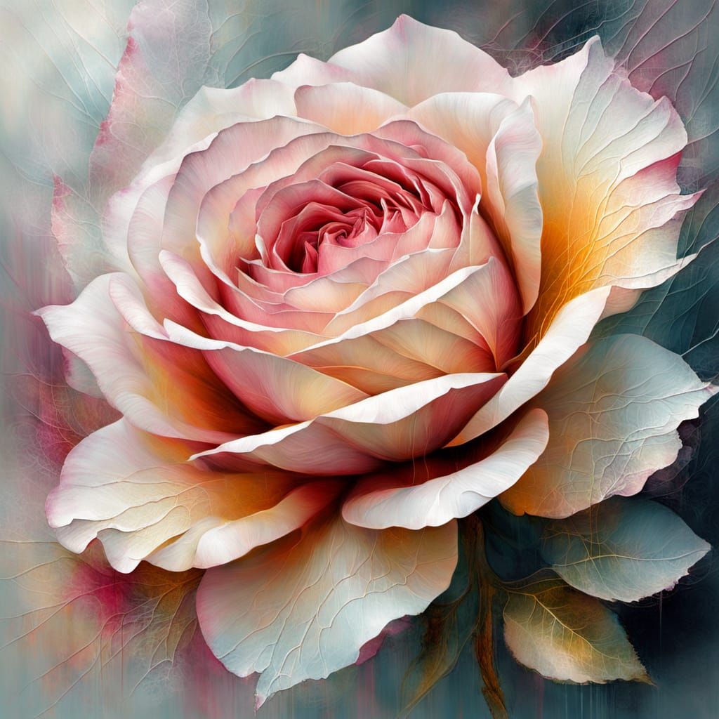 Giant Rose Abstract: Vintage Style