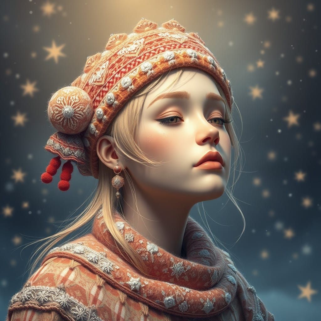 Green Snake in Santa Hat, Symbolizing Next Year