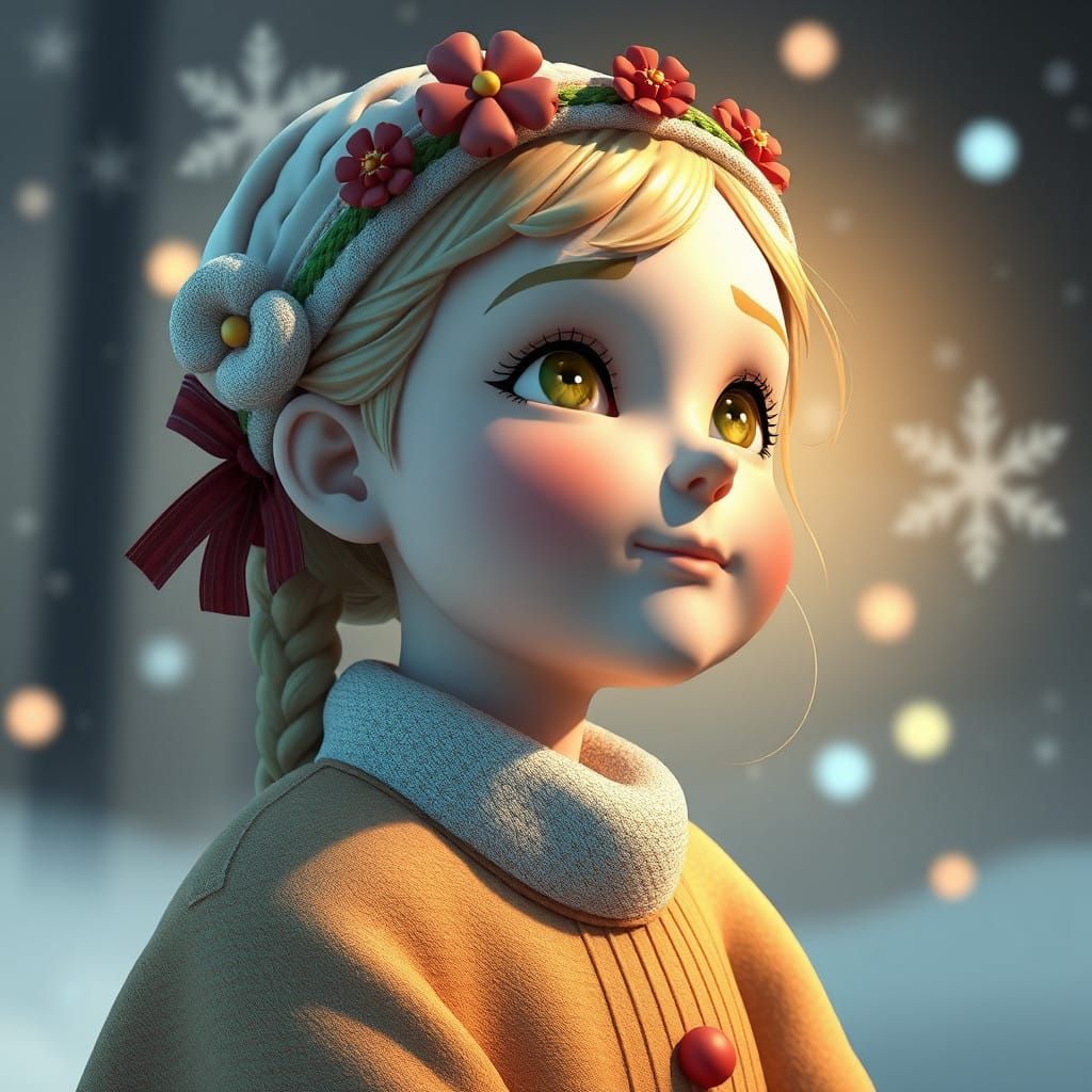 Surreal Green Snake in Festive Hat, Symbolizing Next Year in...