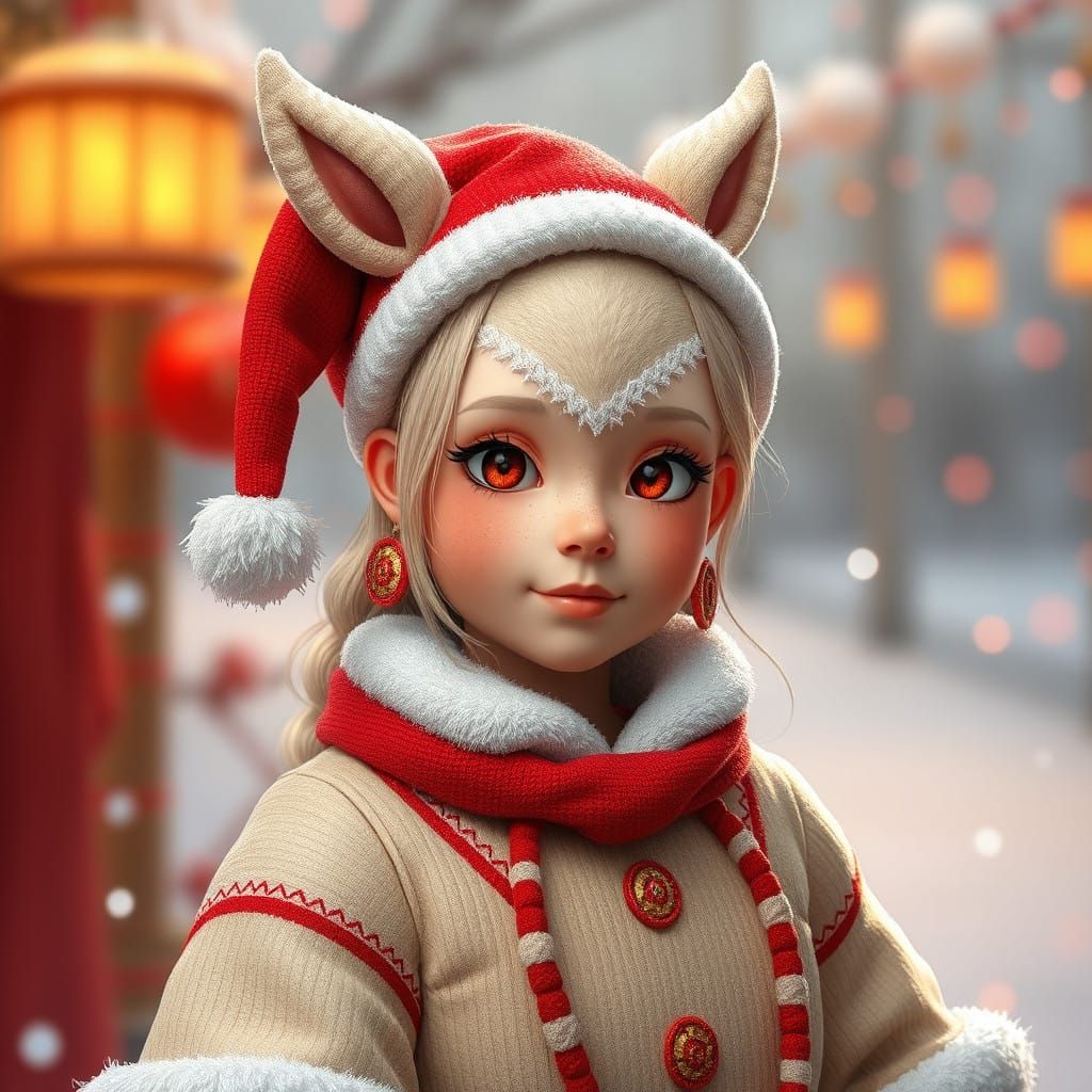 Green Snake in Festive Attire: A Symbol of New Beginnings