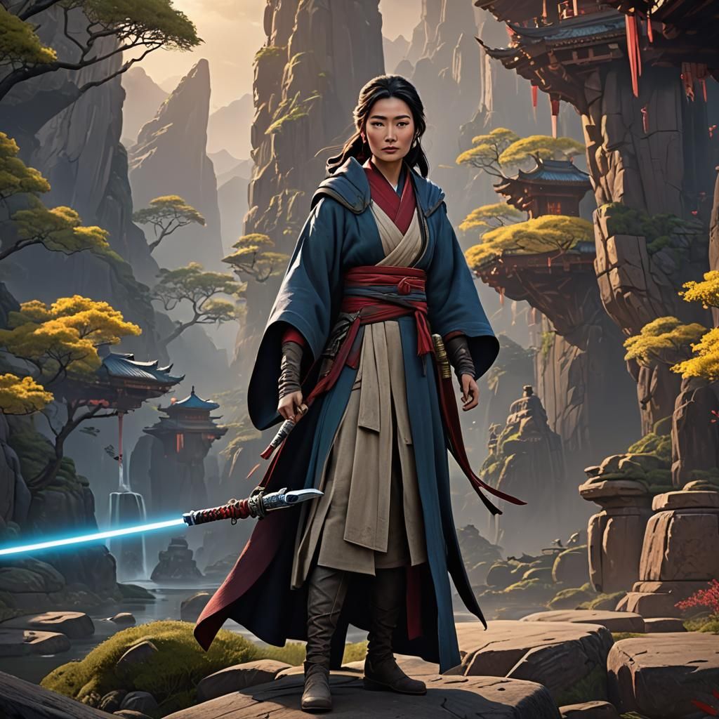Mulan as Jedi Knight in Disney Style