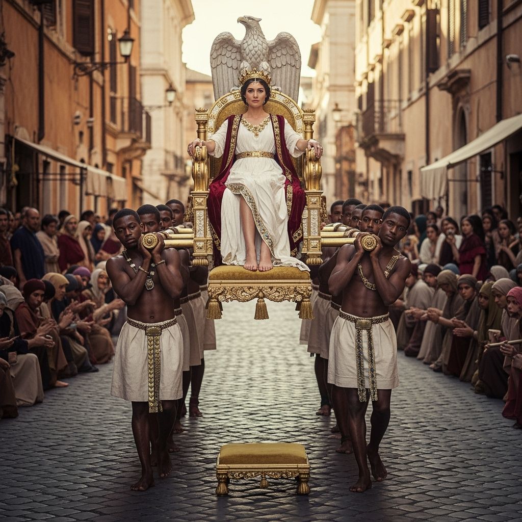 Empress Messalina on Litter Throne in Ancient Rome