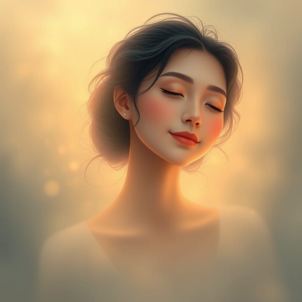 Serene Woman in Ethereal Glow