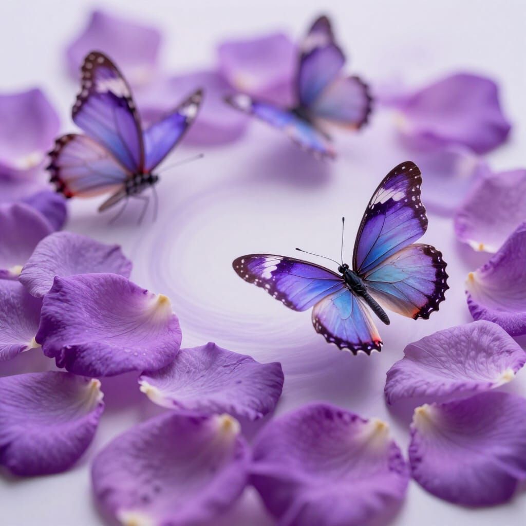 Violet Rose Butterfly Macro Photography