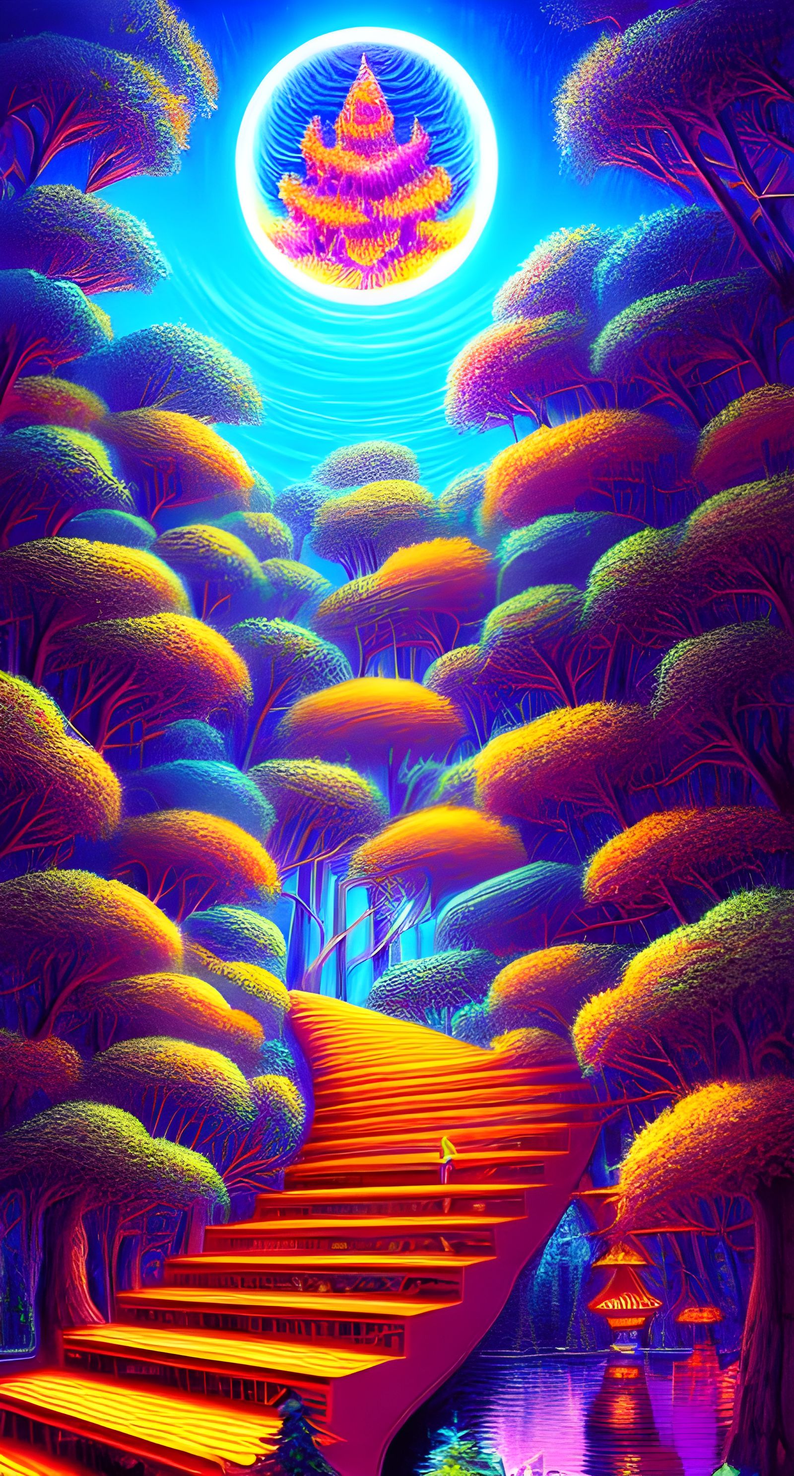 Surreal Squirrels in Escher's Retro Dreamscape