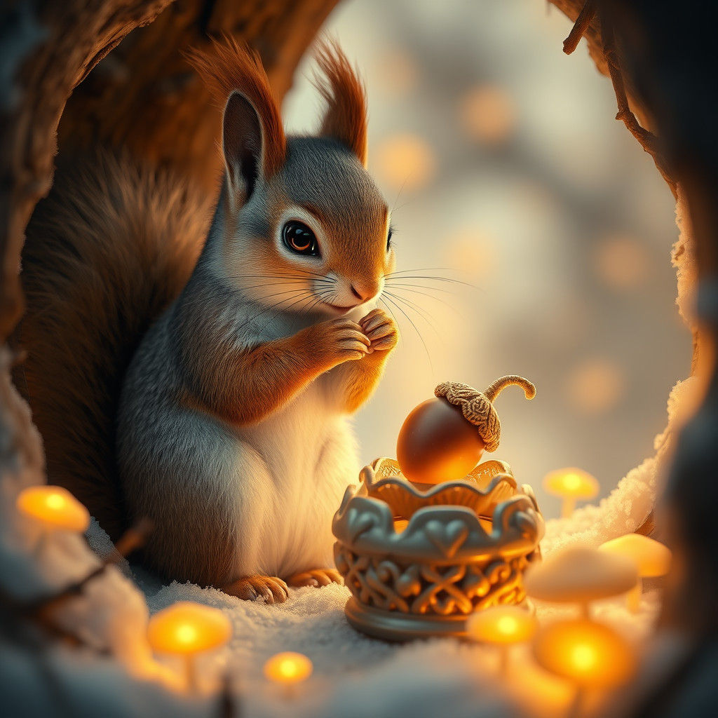 Squirrel's Acorn Prayer: Magical Realism in 8k