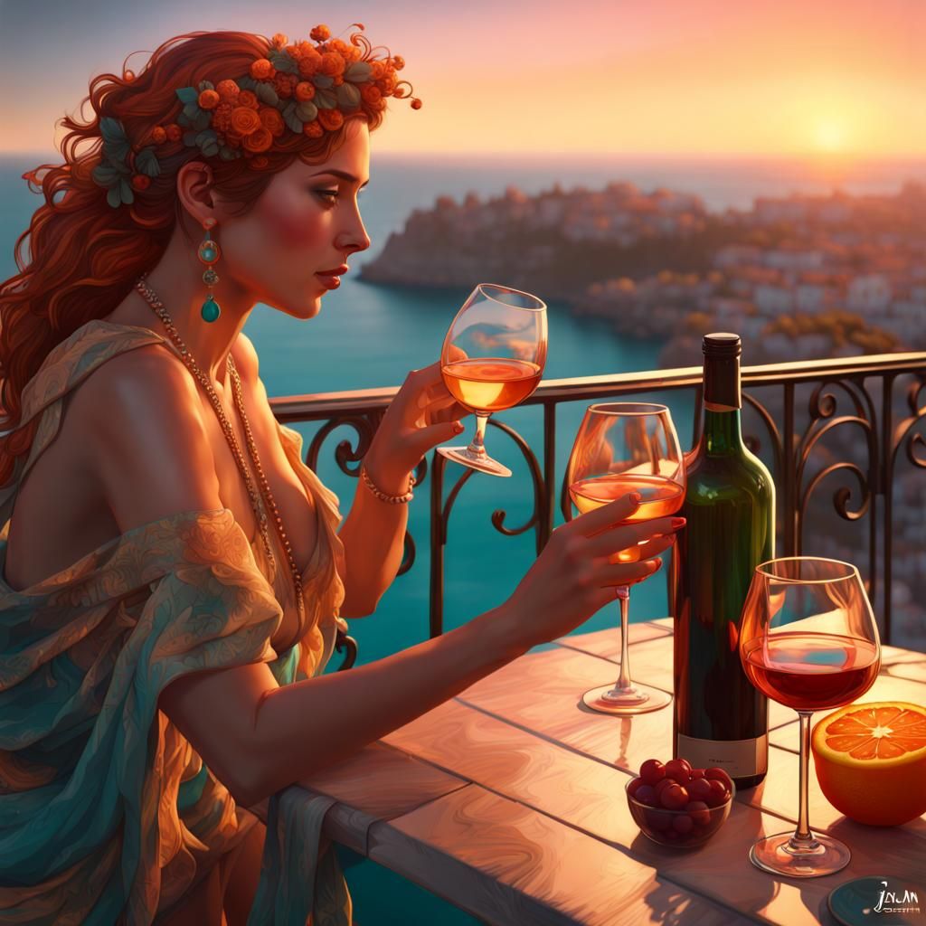 Nerja Sunset Balcon de Europe: Photorealistic Concept Art
