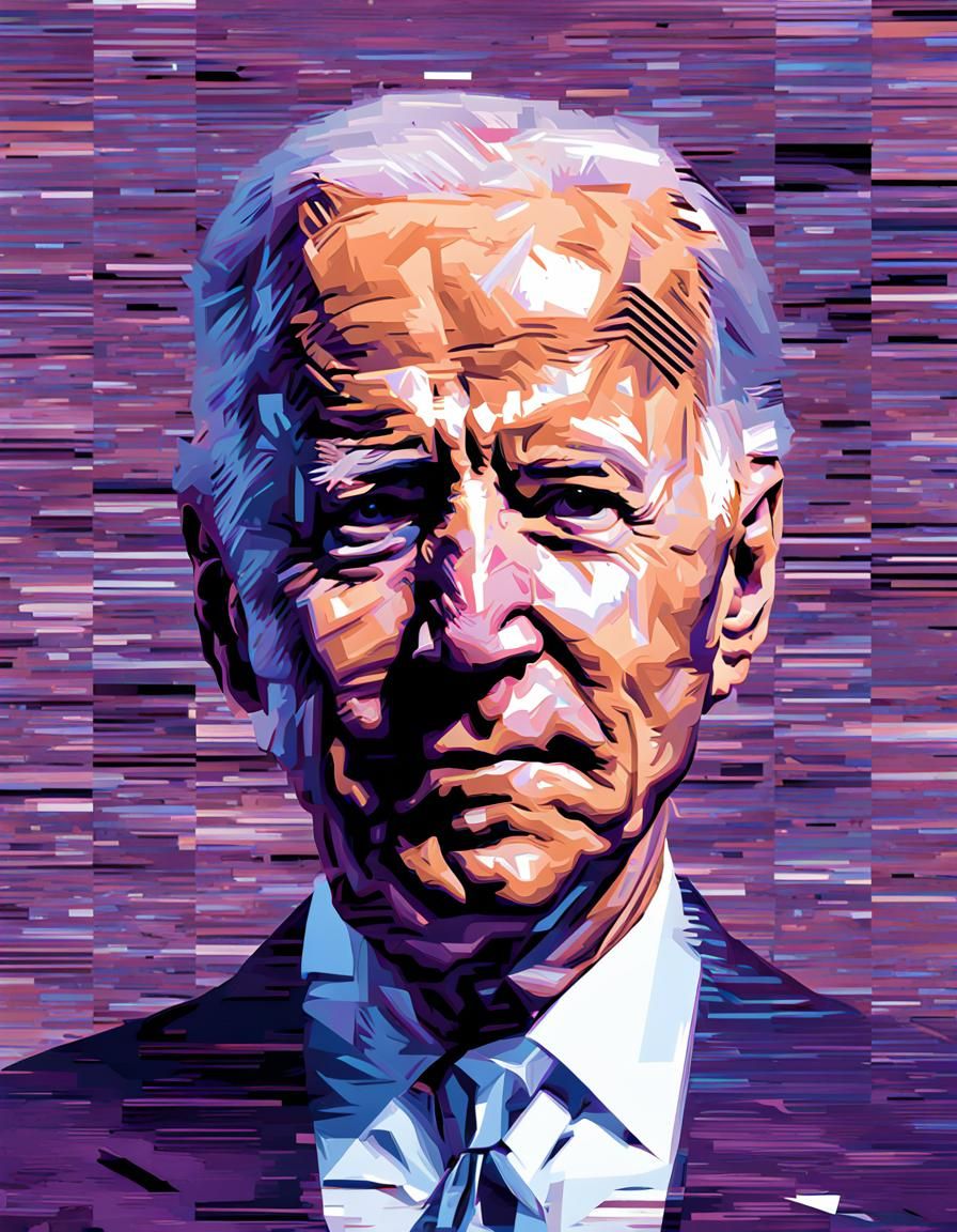 Joe biden mauve,  glitch art