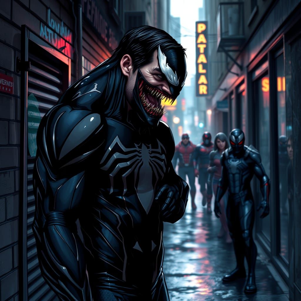 Venom and Spider-Man Versus the Sinister Six