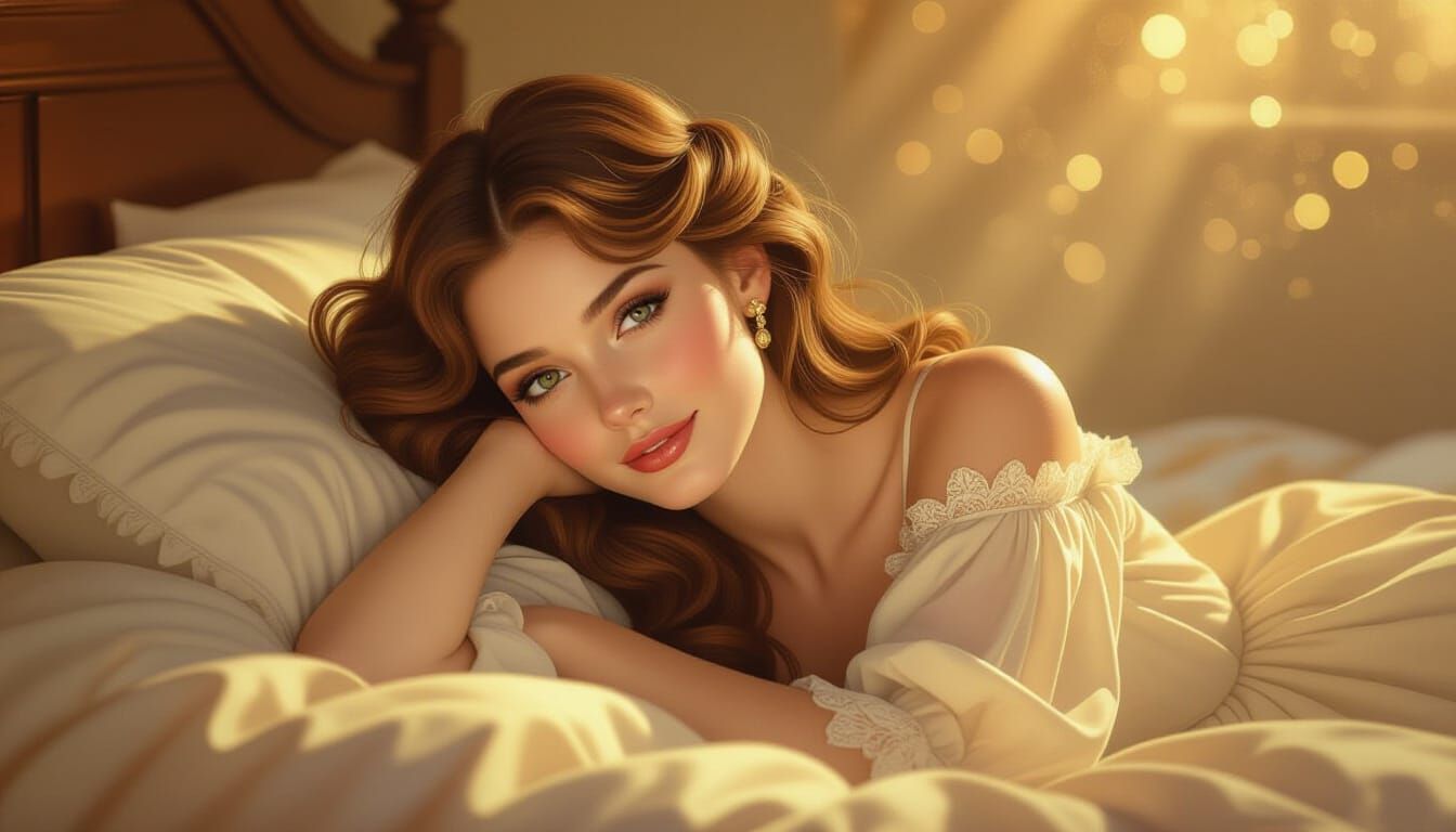 Charming Woman in Warm, Painterly Light