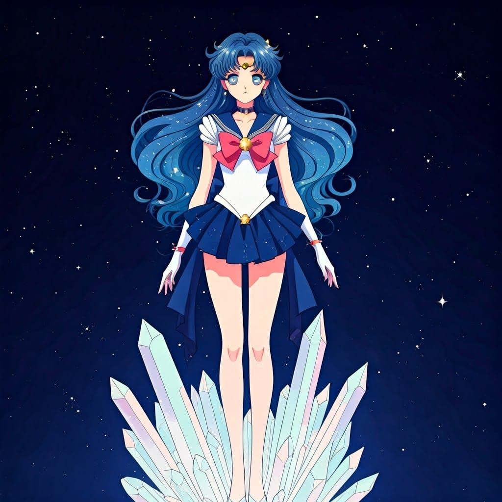 Cosmic Magical Girl in Whimsical Manga Style