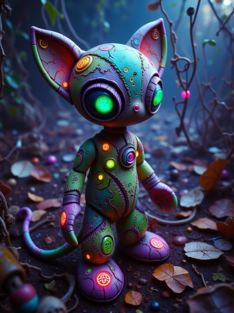 Ancient Alien Stitchies in Twilight Landscape