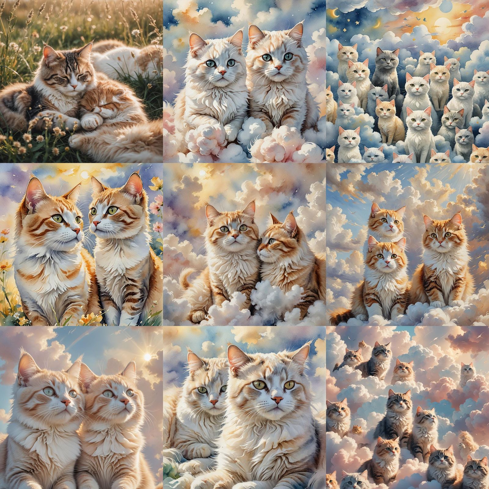 Cute Cats in Divine Sunshine