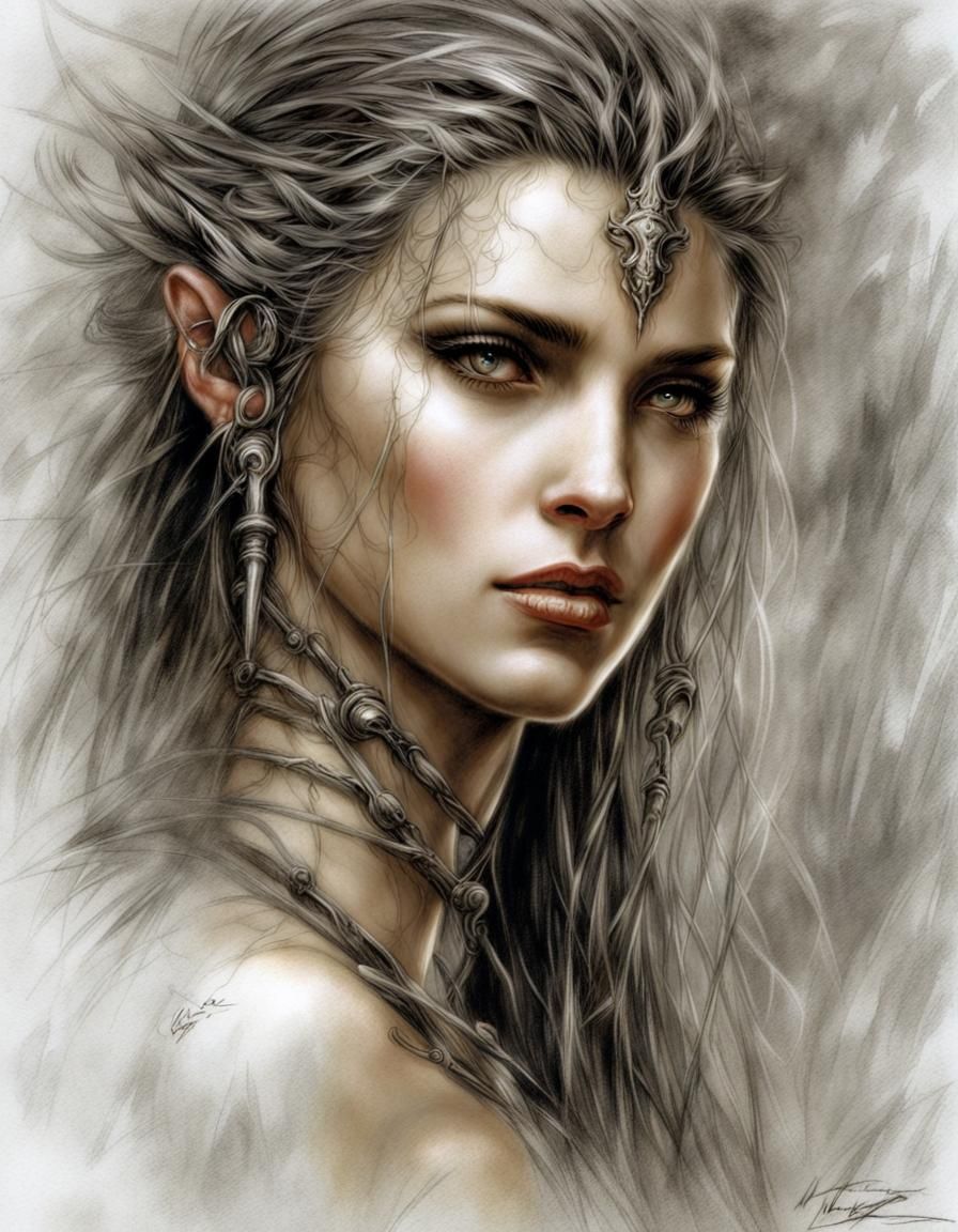 Fantasy Woman Portrait in Digital Art Style