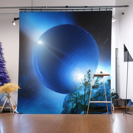 Crystal Sphere in Space: Hyperrealistic Digital Art