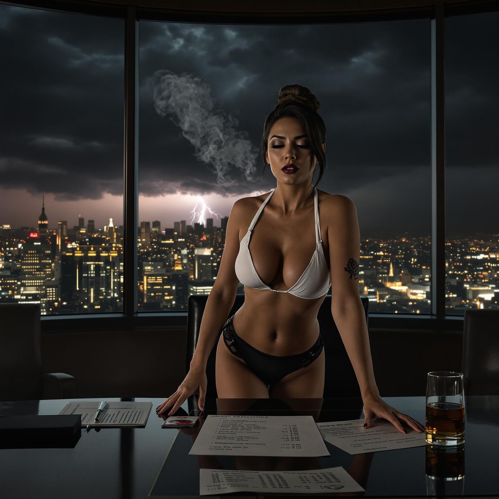Sultry Businesswoman Commands Luxury Boardroom in Cinematic ...