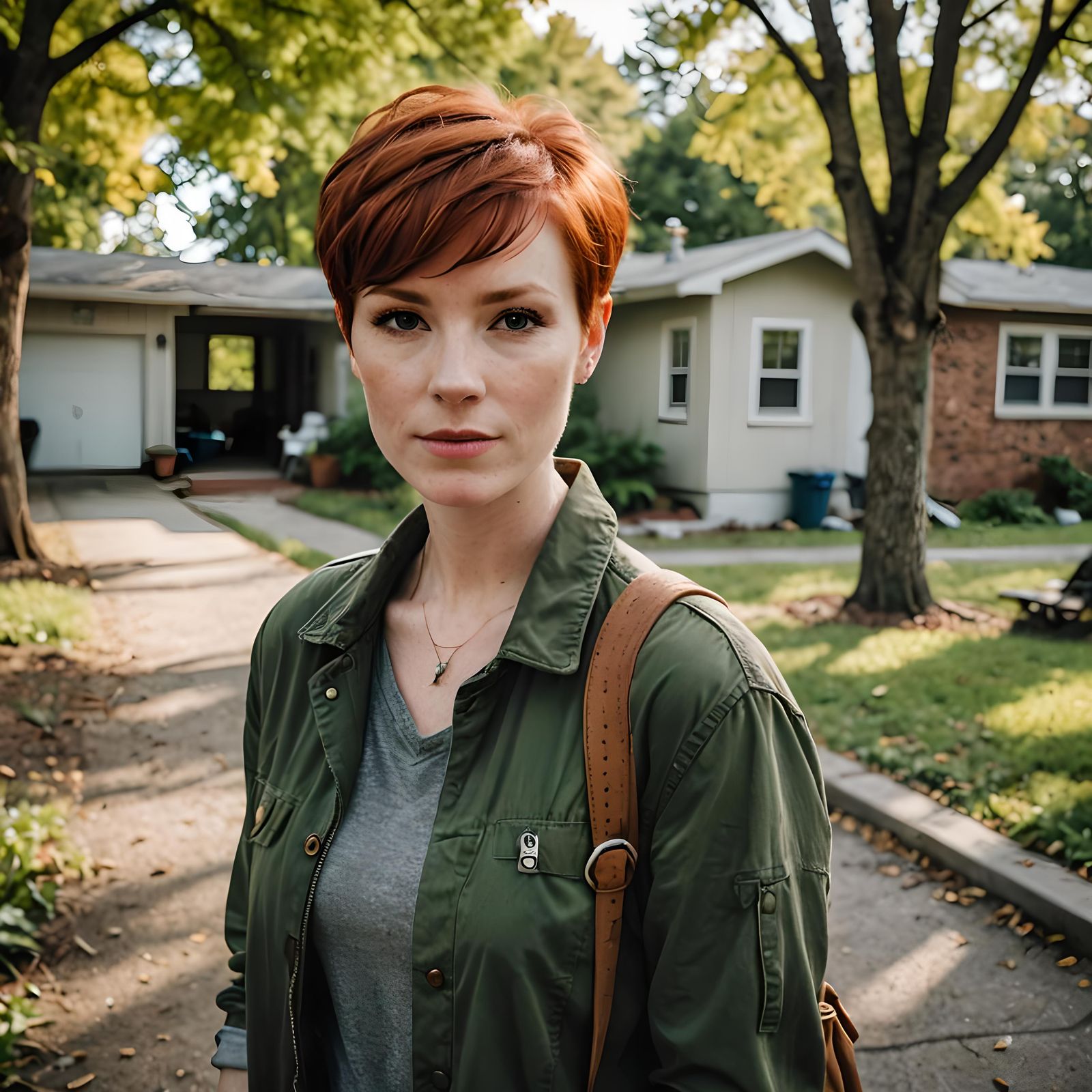 Redhead Girl with Pixie Cut at Rehab, DSLR Photo