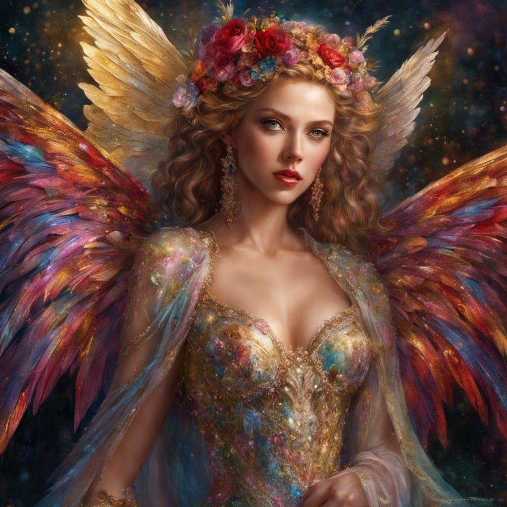 Scarlett Johansson as Glitter Fairy in Fantasy Art