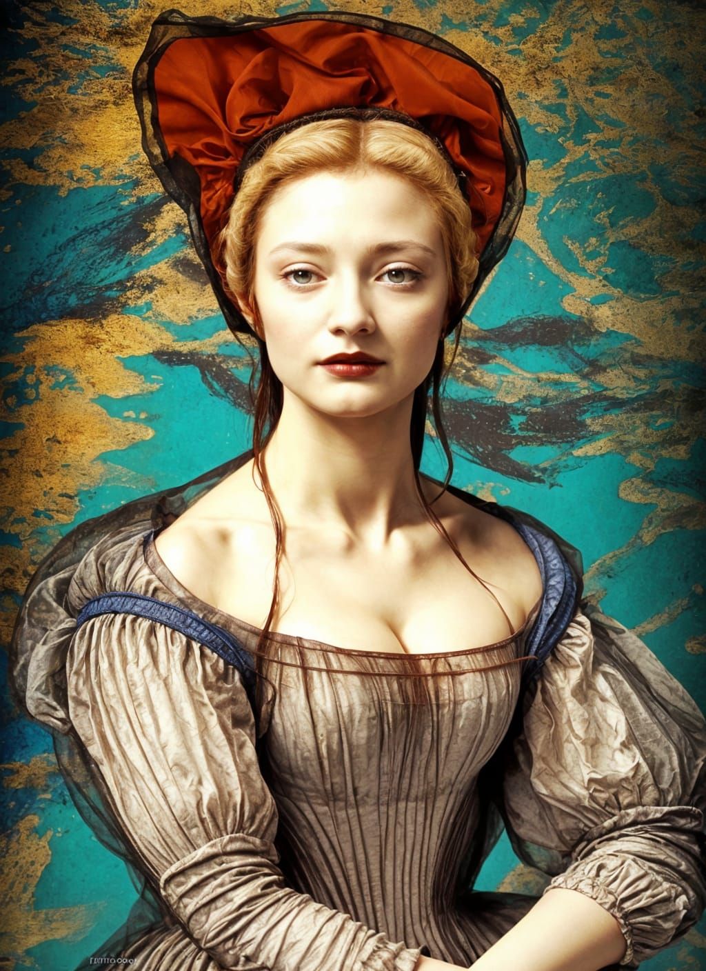 Renaissance Woman in Ball Gown: Photorealistic Portrait