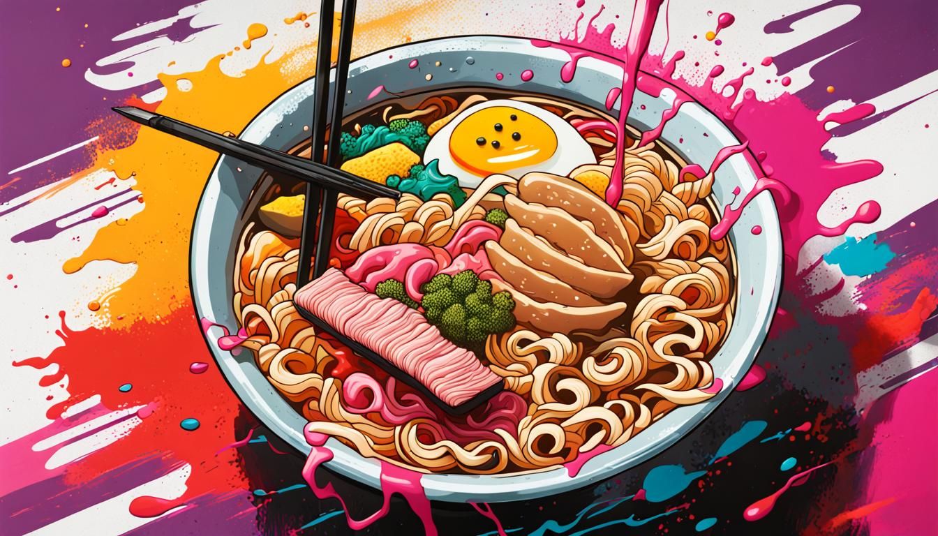 Graffiti Ramen: Colorful Street Art Illustration