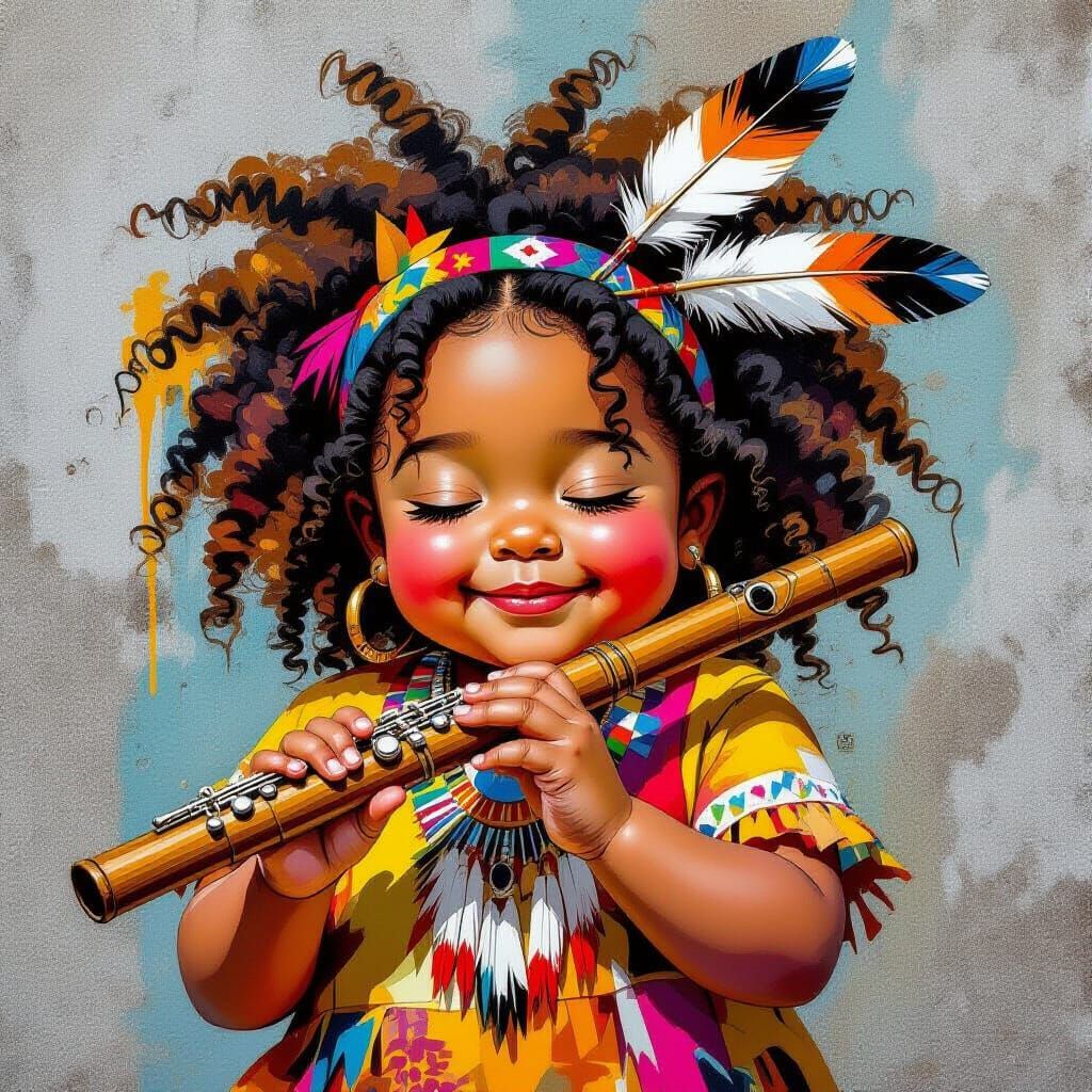 Black Girl Plays Flute in Orchestra Class